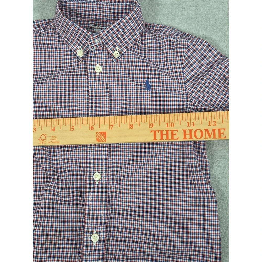 RALPH LAUREN Baby Boy 24 Mos Gingham Check Long Sleeve Shirt Pony Logo Button Up